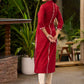 Unique Maroon Cotton Kurta with Ajrakh Patchwork - Pant Optional