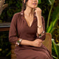 Elegant Brown Cotton Kurta with Embroidery on Collar & Sleeves - Pant Optional