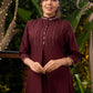 Classy Brown Rayon Kurta with Thread Works in Front & Minimal Embroidery - Pant Optional