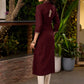 Classy Brown Rayon Kurta with Thread Works in Front & Minimal Embroidery - Pant Optional