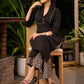 Black Cotton Kurta with Embroidery on The Yoke & Sleeves - Pant Optional