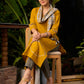 Mustard Yellow Cotton Kurta with Embroidery & Front Pockets with Contrasting Pant - Stole Optional