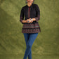 Black Cotton Ikat Top With Vibrant Border