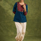 Trendy Teal Cotton Ajrakh Combination Top - Pant Optional