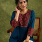 Trendy Teal Cotton Ajrakh Combination Top - Pant Optional