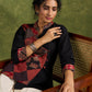 Trendy Black Ajrakh Patch Work Cotton Top - Pant Optional