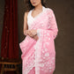 Gorgeous Blush Pink Chanderi Saree with Beautiful White Embroidery