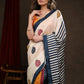 Bold Multicolor Block Print Pure Silk Saree