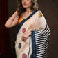 Bold Multicolor Block Print Pure Silk Saree