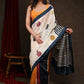 Bold Multicolor Block Print Pure Silk Saree