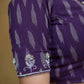 Standout Purple Cotton Ikaat Blouse with Elegant Handwork and Golden piping