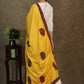 Yellow semi silk dupatta with elegant Ajrakh combination