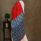 Exclusive red cotton dupatta with Indigo combination