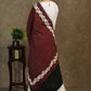 Red and black Ikkat combination dupatta with intricate embroidery