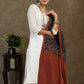 Exclusive maroon lines cotton dupatta with blue Ajrakh combination