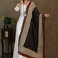 Beautiful black Ajrakh dupatta with multicolor Ikkat border