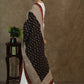 Beautiful black Ajrakh dupatta with multicolor Ikkat border