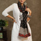 Beautiful black Ajrakh dupatta with multicolor Ikkat border