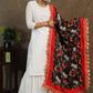 Printed red dupatta with exclusive gota-patti lace