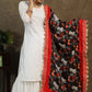 Printed red dupatta with exclusive gota-patti lace