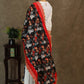 Printed red dupatta with exclusive gota-patti lace