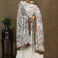 White print dupatta with green Banarasi border