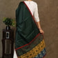 Satin green dupatta with exclusive Ajrakh combination