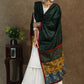 Satin green dupatta with exclusive Ajrakh combination