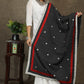 Black Ajrakh dupatta with delicate embroidery