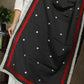 Black Ajrakh dupatta with delicate embroidery