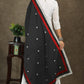 Black Ajrakh dupatta with delicate embroidery