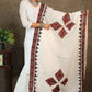 White chanderi dupatta with Ajrakh combination