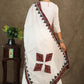 White chanderi dupatta with Ajrakh combination