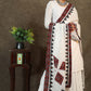 White chanderi dupatta with Ajrakh combination