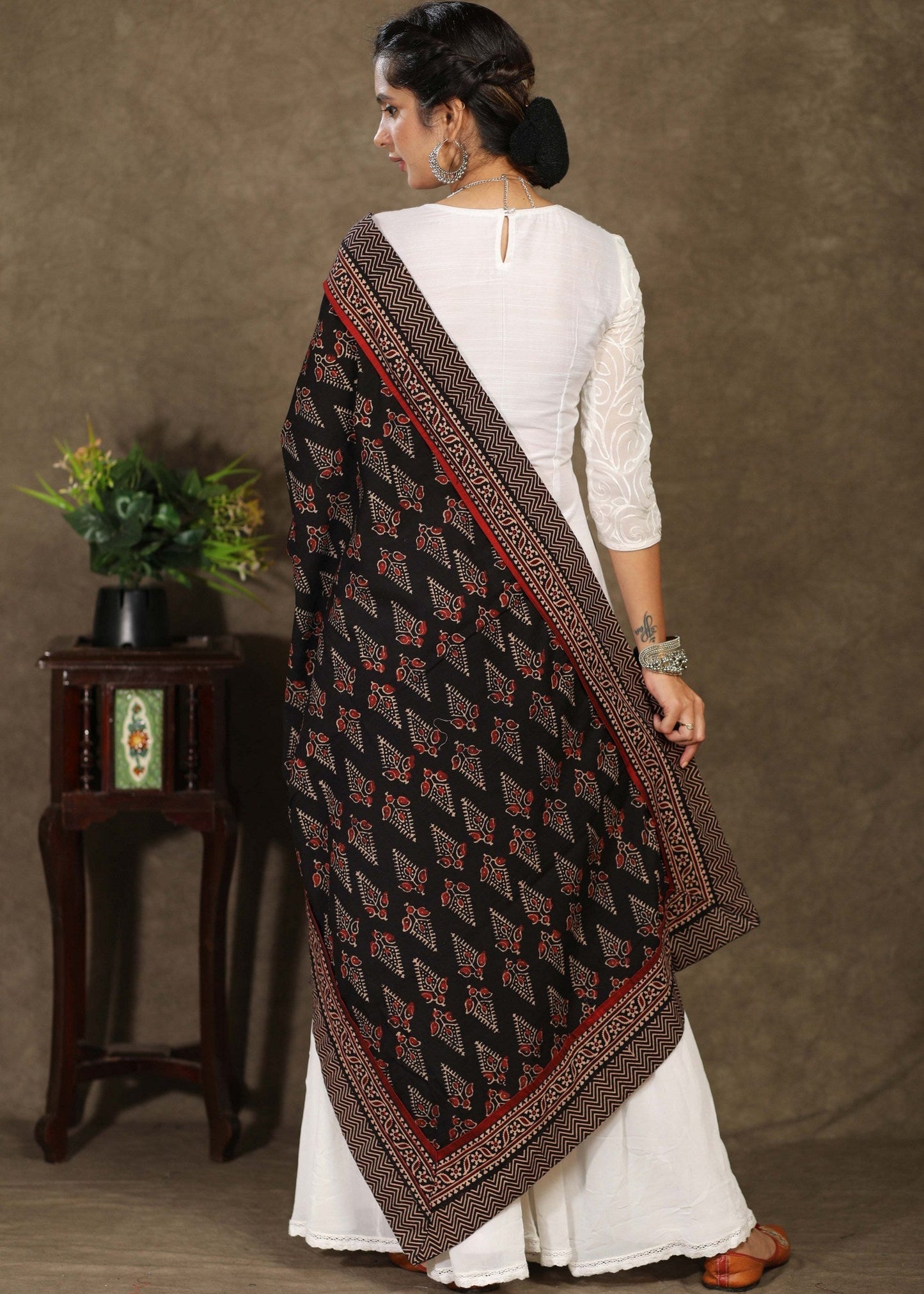 Beautiful black Ajrakh dupatta