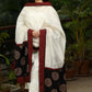 Graceful Offwhite Chanderi Dupatta with Ajrakh and Ikat Combination