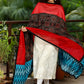 Red Chanderi Dupatta with Firozi colour Ikat and Ajrakh Combination