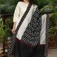 Grey Chanderi Dupatta with Zig Zag ikat Combination