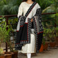 Grey Chanderi Dupatta with Zig Zag ikat Combination