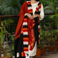 Rust Colour Khun (Maharashtrian Weave) Dupatta with Bright Ikat Combination