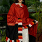 Rust Colour Khun (Maharashtrian Weave) Dupatta with Bright Ikat Combination