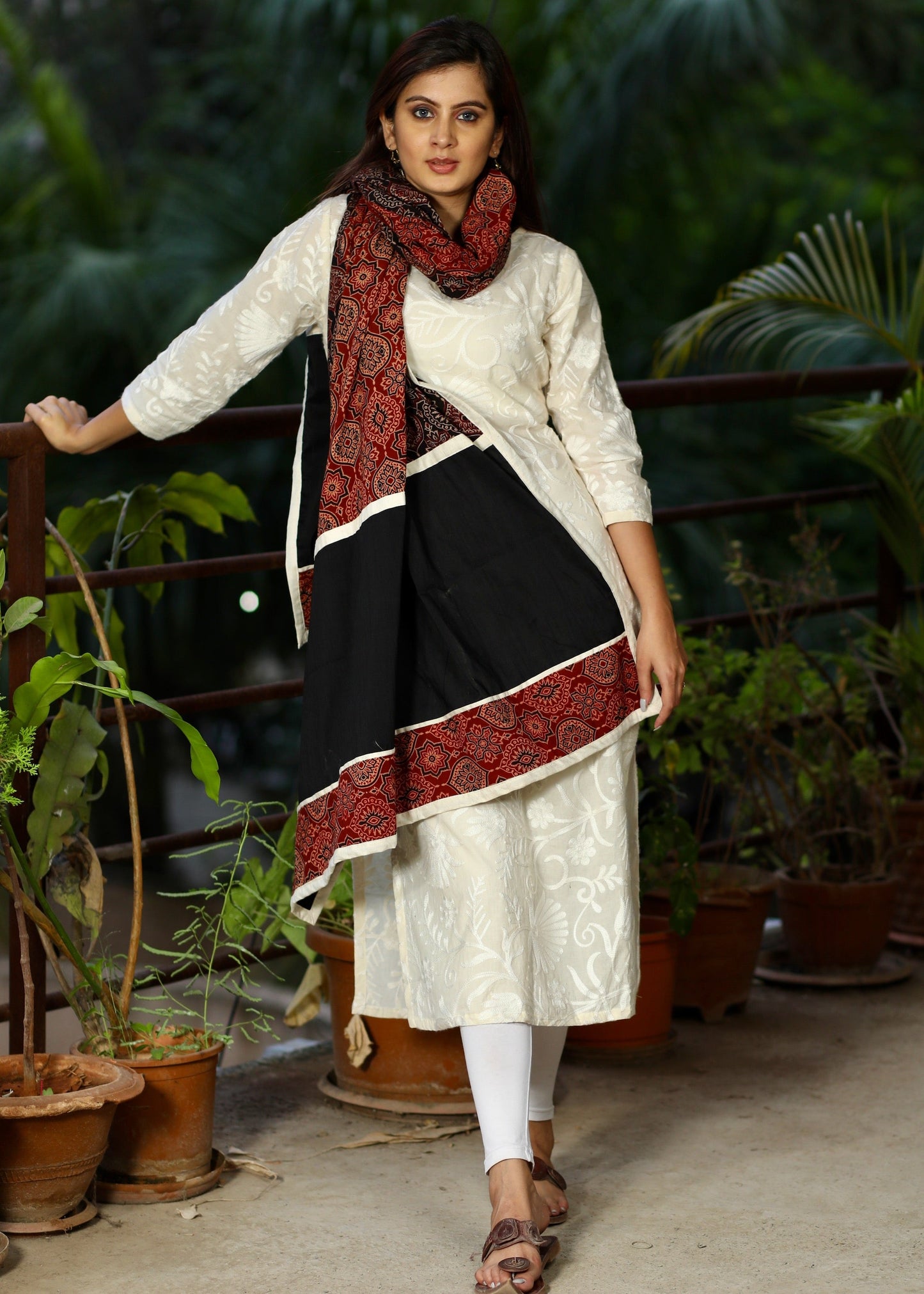 Elegant Pure Ajrakh Cotton Dupatta