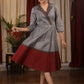 Grey & maroon combination handloom cotton dress with Ajrakh collars