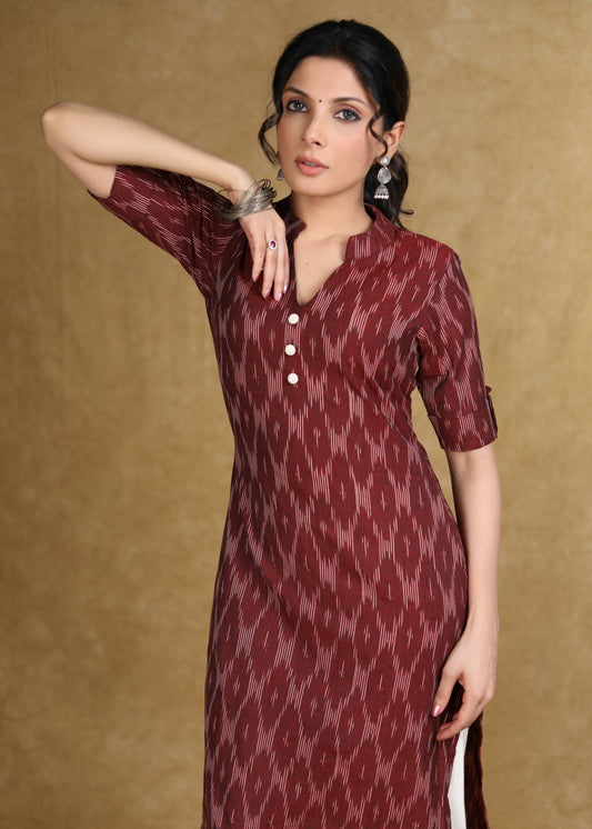 Trendy Ikat Straight Cut Kurta