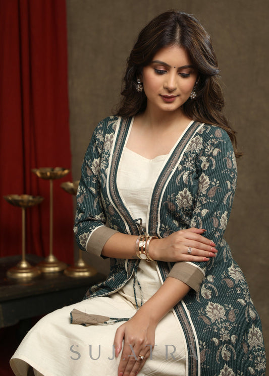 BEAUTIFUL COTTON JACKET STYLE  KURTA - Pant Optional