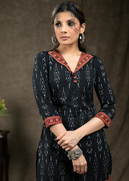 Graceful Ikat and Ajrakh Combination Tunic